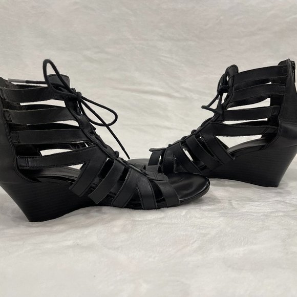 Call It Spring Lace-Up Wedge Sandals - Picture 5 of 6